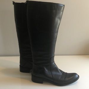 Franco Sarto black back zip riding style boots